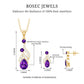 Real Amethyst and Diamond Bridal Dangle Necklace Earrings Set