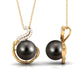 Real 8 Carat Tahitian Black Pearl Necklace with Diamond