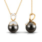 Nature Inspired 8 Carat Tahitian Pearl and Diamond Drop Pendant