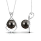 8 Carat Black Tahitian Pearl and Diamond Infinity Drop Pendant