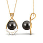 8 Carat Black Tahitian Pearl and Diamond Infinity Drop Pendant