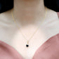 2 Carat Black Onyx Infinity Heart Pendant with Diamond