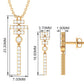Conjunto de collar y pendientes de barra de diamantes contemporáneo para mujer