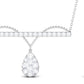 Pave Set Moissanite Designer Teardrop Bar Necklace