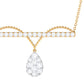 Pave Set Moissanite Designer Teardrop Bar Necklace