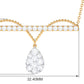 Pave Set Moissanite Designer Teardrop Bar Necklace