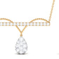 Pave Set Moissanite Designer Teardrop Bar Necklace