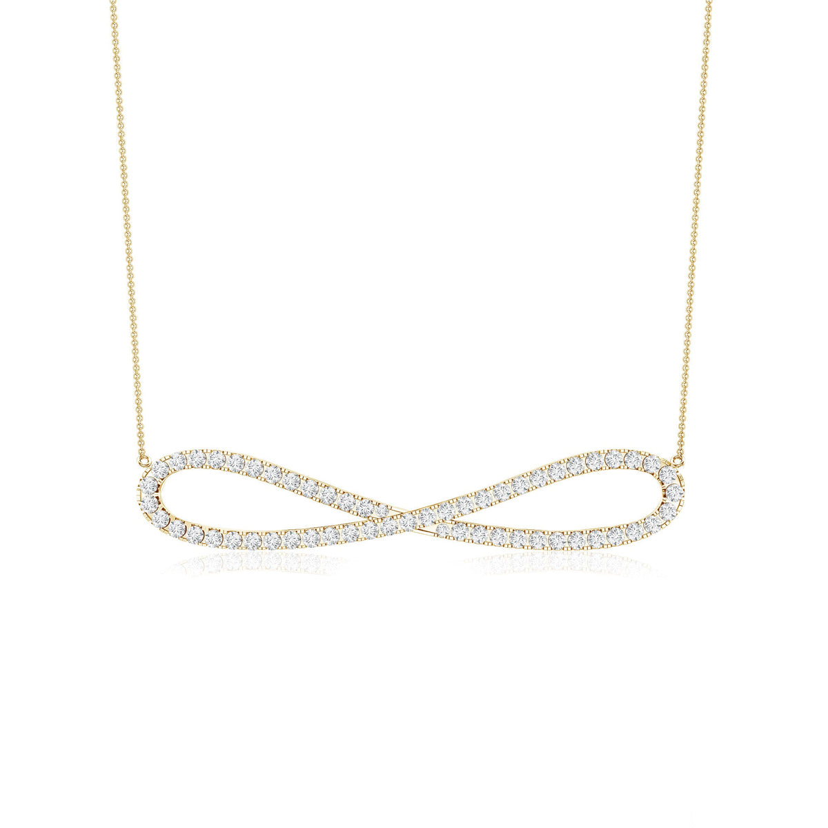 Diamond Sideway Infinity Pendant Necklace