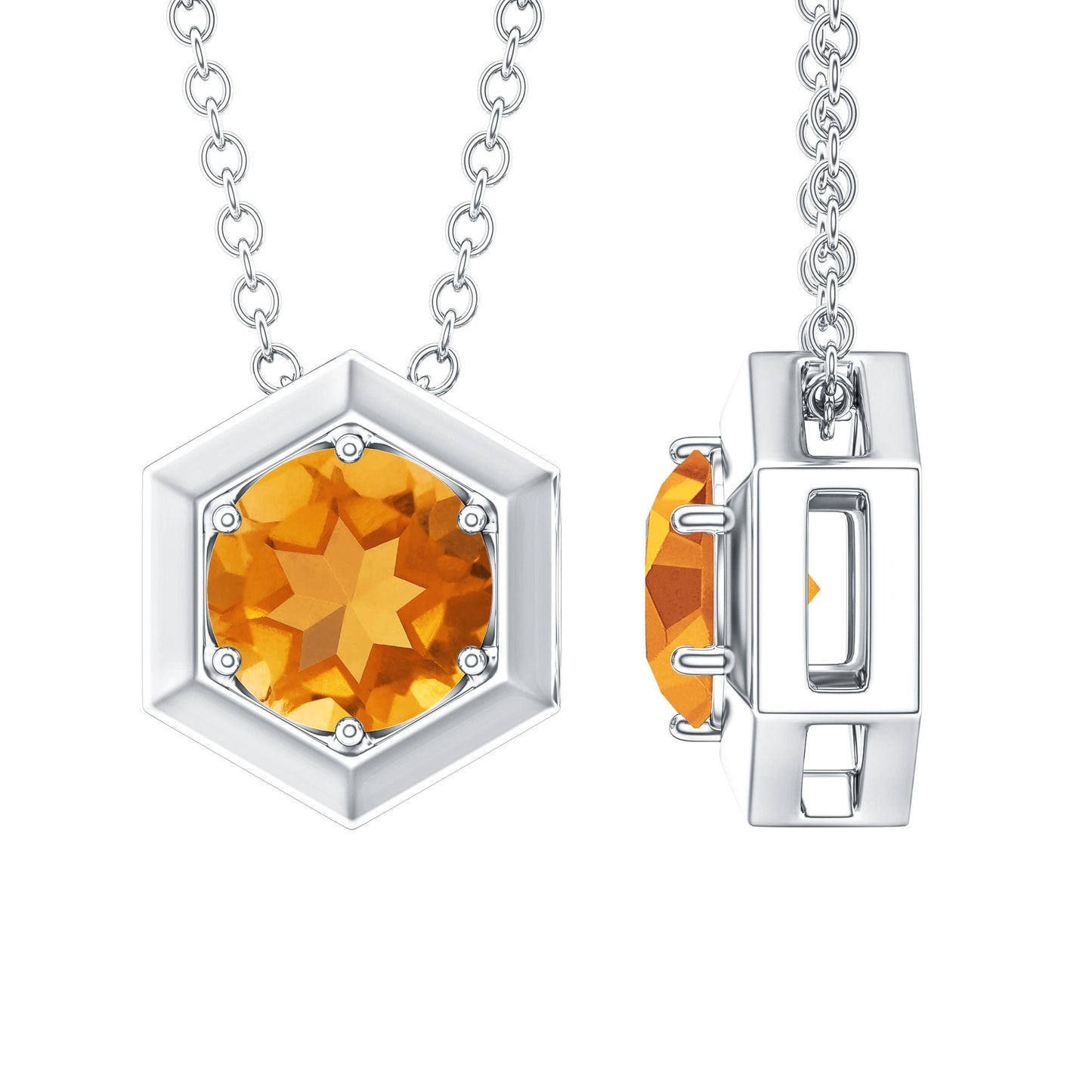 Colgante hexagonal de citrino natural de 1,2 quilates