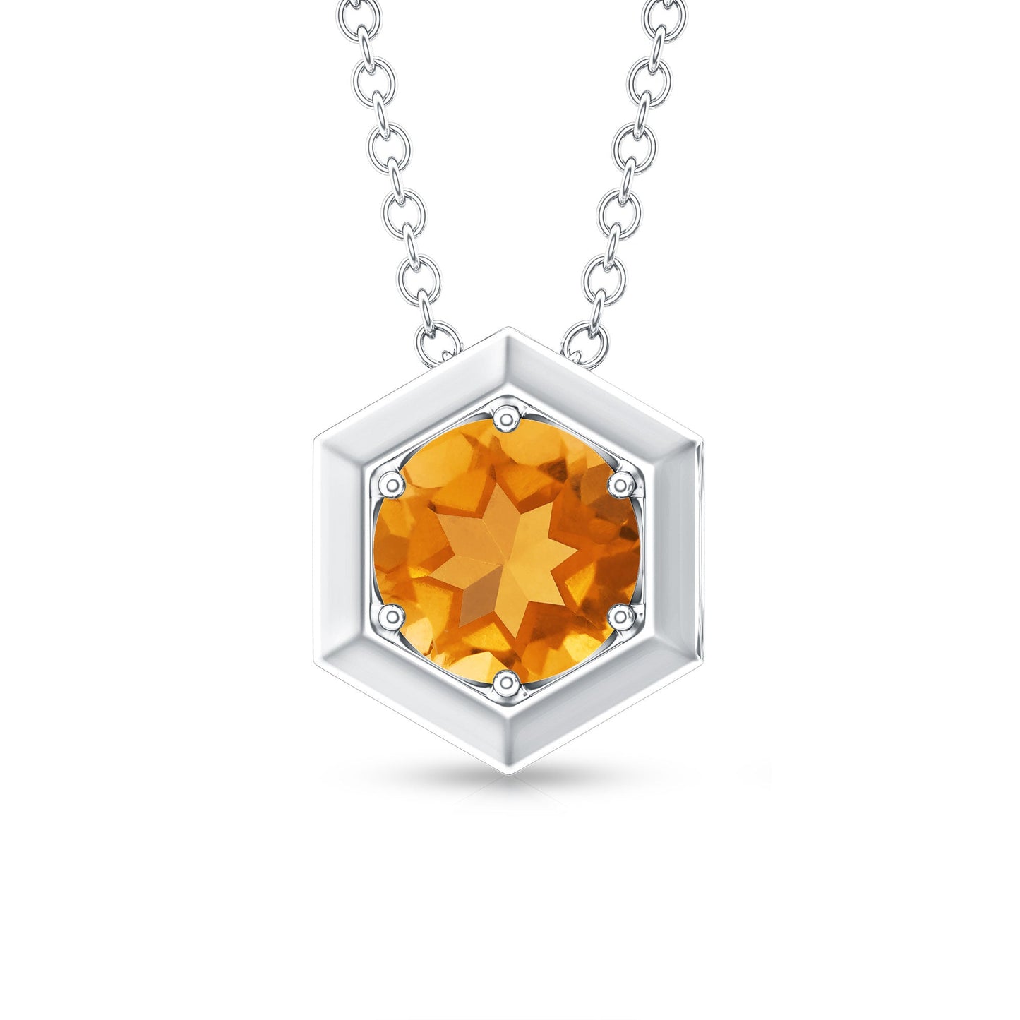 Colgante hexagonal de citrino natural de 1,2 quilates