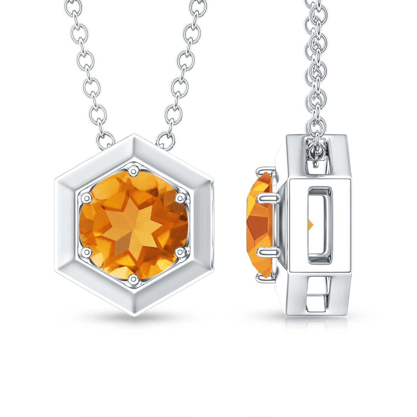 Colgante hexagonal de citrino natural de 1,2 quilates