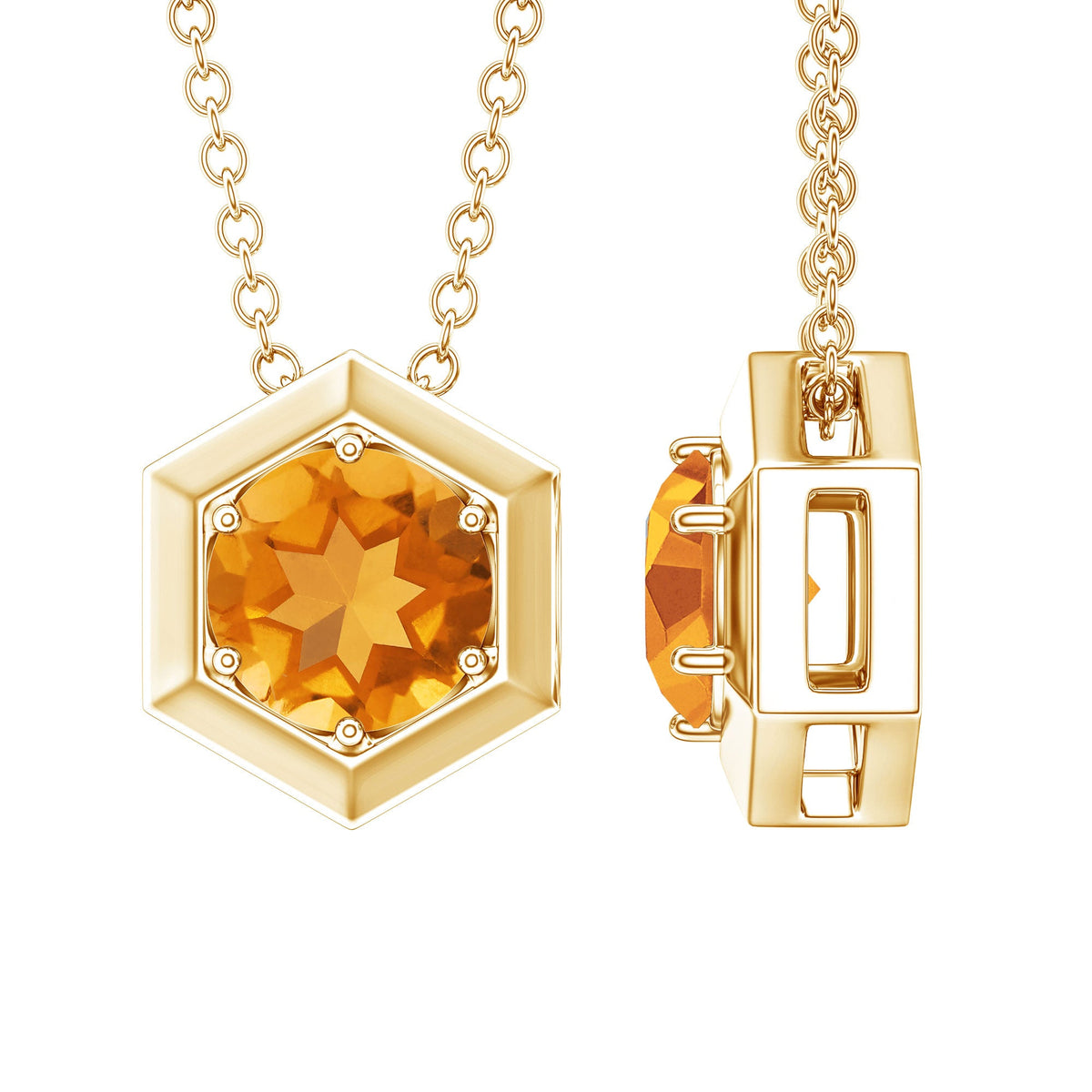 Colgante hexagonal de citrino natural de 1,2 quilates