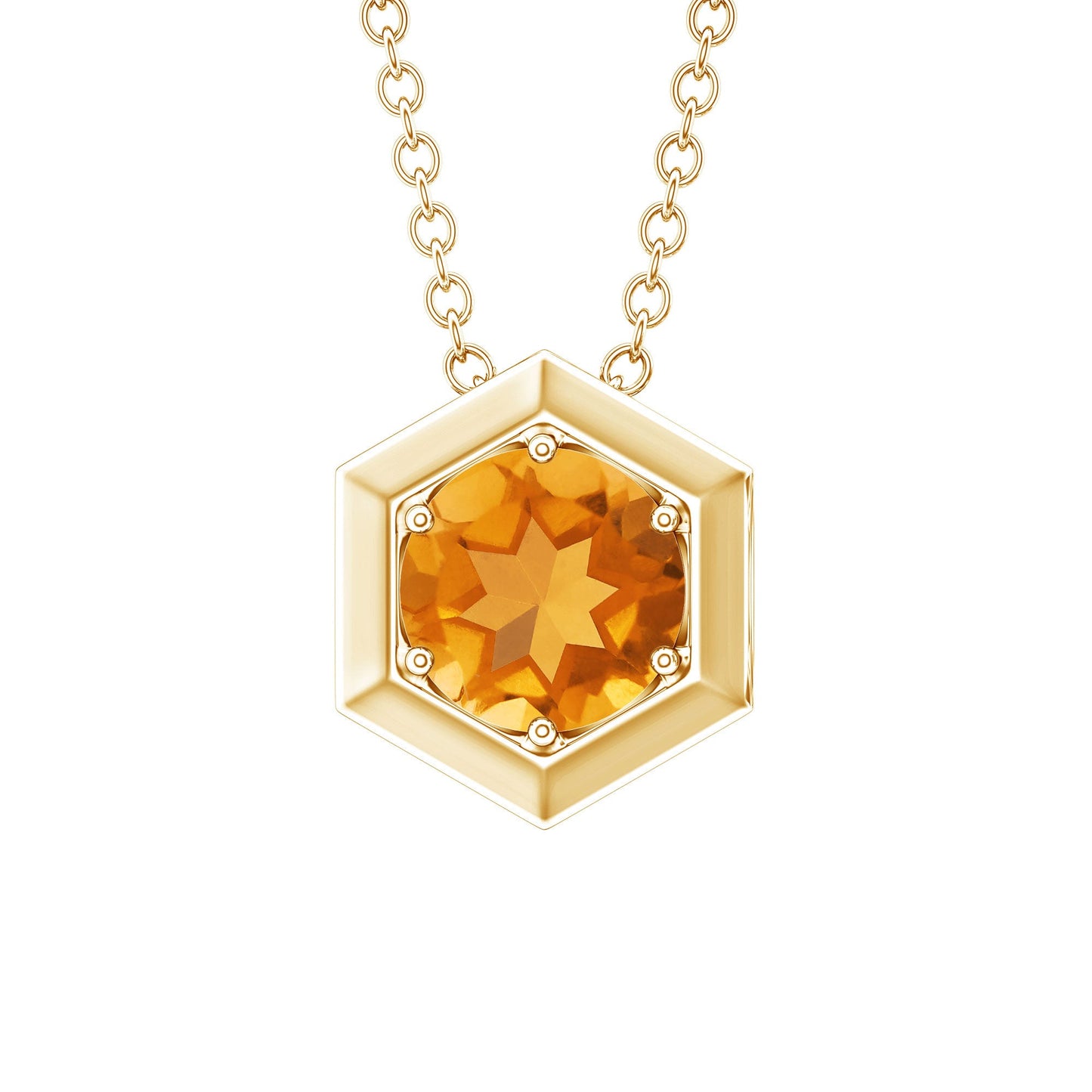 Colgante hexagonal de citrino natural de 1,2 quilates