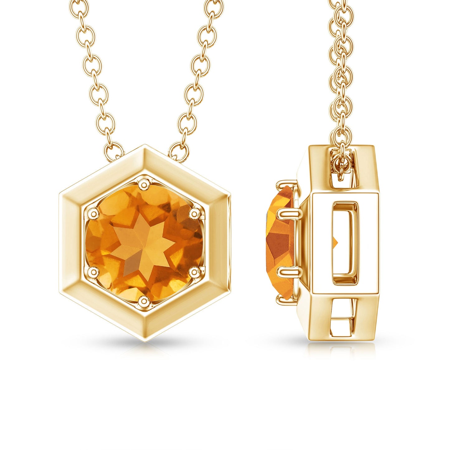 Colgante hexagonal de citrino natural de 1,2 quilates