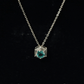 0.4 Carat Solitaire Emerald Hexagon Pendant Necklace