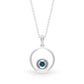 Collar de círculo abierto con topacio azul de Londres auténtico y certificado