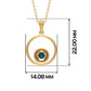 Collar de círculo abierto con topacio azul de Londres auténtico y certificado