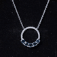 Natural London Blue Topaz and Diamond Eternity Necklace