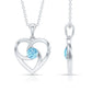 March Birthstone Aquamarine Solitaire Heart Necklace With Chain