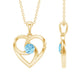 March Birthstone Aquamarine Solitaire Heart Necklace With Chain