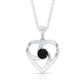 Heart Shape Black Onyx Promise Necklace For Women
