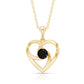 Heart Shape Black Onyx Promise Necklace For Women