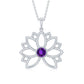 Amethyst Lotus Flower Necklace for Women