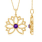 Amethyst Lotus Flower Necklace for Women