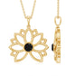 Natural Black Onyx Flower Pendant Necklace for Women
