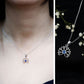 Real Blue Sapphire Lotus Flower Necklace with Chain
