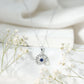 Real Blue Sapphire Lotus Flower Necklace with Chain