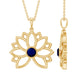 Real Blue Sapphire Lotus Flower Necklace with Chain