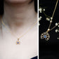 Real Blue Sapphire Lotus Flower Necklace with Chain