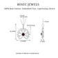 Bezel Set Garnet Lotus Floral Pendant Necklace