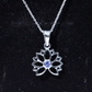 Bezel Set Tanzanite Lotus Flower Pendant Necklace