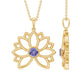 Bezel Set Tanzanite Lotus Flower Pendant Necklace