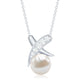 Real Freshwater Pearl and Diamond XO Necklace