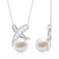 Real Freshwater Pearl and Diamond XO Necklace