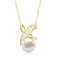 Real Freshwater Pearl and Diamond XO Necklace