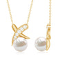 Real Freshwater Pearl and Diamond XO Necklace