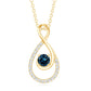 Real London Blue Topaz Infinity Necklace with Diamond