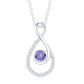 Genuine Tanzanite and Diamond Infinity Pendant Necklace With Chain