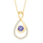 Genuine Tanzanite and Diamond Infinity Pendant Necklace With Chain