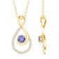 Genuine Tanzanite and Diamond Infinity Pendant Necklace With Chain