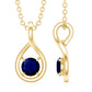 Genuine Round Cut Blue Sapphire Teardrop Pendant