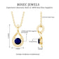 Genuine Round Cut Blue Sapphire Teardrop Pendant