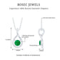 Genuine 5MM Round Cut Emerald Solitaire Teardrop Necklace With Chain