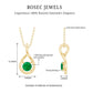 Genuine 5MM Round Cut Emerald Solitaire Teardrop Necklace With Chain