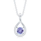 Certified 0.5 Carat Round Tanzanite Teardrop Pendant