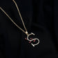 Lab Grown Ruby and Diamond Necklace with Letter S